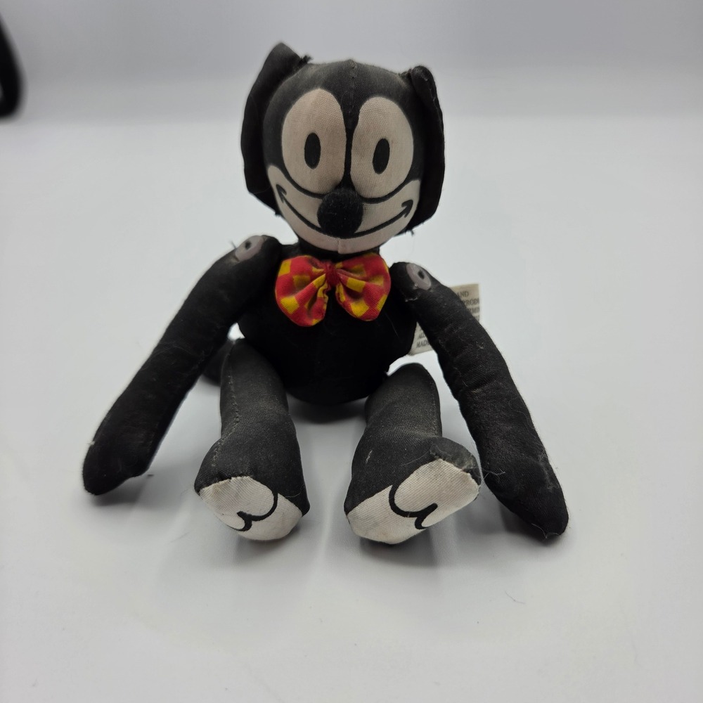 Vintage Felix the Cat Plush Button Jointed Determined Productions 6.5 Inch